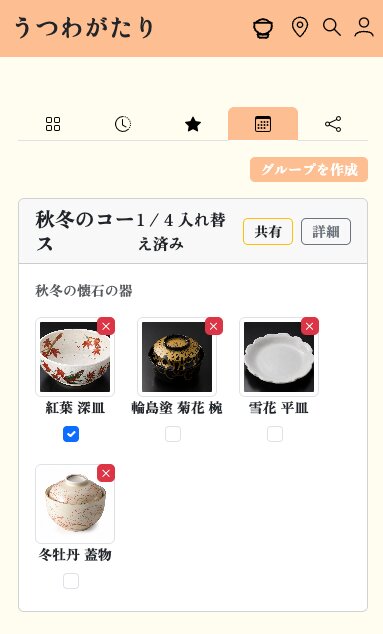 出番グループ画面